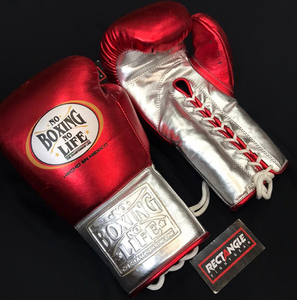 ถุงมือชกมวยหนังแท้ Custom No Boxing No Life สำหรับฝึกซ้อมและแข่งขัน แบบรัดสายรูดและผูกเชือก - Product Image 6