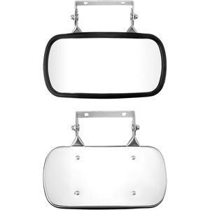 Specchio Convesso Rettangolare con Staffa a U per Porta, in Acciaio Inossidabile, per Trattori, Carrelli Elevatori, Camion - Product Image 5