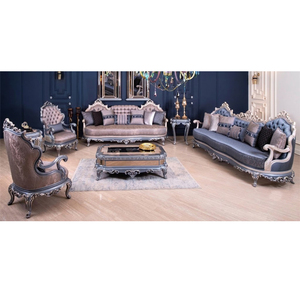 Comprar juego de sofá de madera clásico para sala de estar estilo francés juego de sala de estar tallado a mano juego de sofá de sala de estar de estilo italiano de lujo - Product Image 1