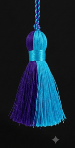 Ornement suspendu décoratif bohème à pompons, en tissu violet et bleu, forme ronde, pour décoration intérieure, pièce de rechange pour le salon - Product Image 4
