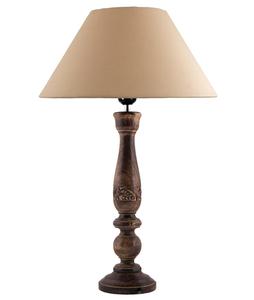 Lámpara de Mesa Tradicional de Madera con Pantalla de Tela Beige, Luz LED Cálida de 2700K, Base E27, Uso Residencial - Product Image 4