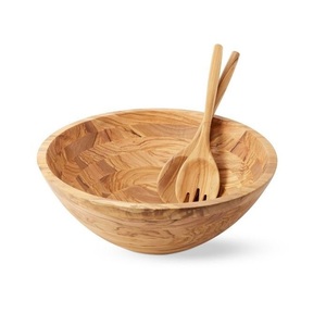 Bol en bois finition naturelle fait main, plat de service rustique, vaisselle décorative pour la cuisine, pour fruits, collations, salades, décoration de la maison - Product Image 3