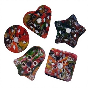 Laxmans Indian <b>Craft</b> Made Multi Coloured Lac Incense Sticks Holders With Glitter Work For Religious Use Wholesale - Product Image 1