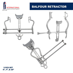Kit Quirúrgico de Retractores Abdominales Balfour de Alta Calidad, Más Vendido, 3 Piezas, Hojas Fenestradas de 4', 7' y 10', Separador Profundo, UCI - Product Image 1