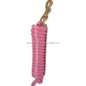 Handmade Colorful Nylon PP Horse lead rope with heavy duty brass <b>snap</b> <b>hook</b> - Product Image 6