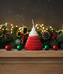 Luxury Handmade <b>Soy</b> <b>Wax</b> Spiral Swirl Scented Non-Toxic Christmas Tree Candle Holiday Home Decor Father's Day Diwali - Product Image 1