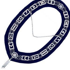 Collar de Cadena de Tela de Terciopelo de Alta Calidad con Impresión Personalizada, Joya de Junior Warden para Maestros Masones, Regalo de Artesanía Metálica para la Logia Azul - Product Image 5