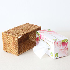 Tissue <b>Storage</b> Holder Cover Cases for Car Kitchen Home <b>Paper</b> Roll Rattan <b>Box</b> Holders Premium Quality - Product Image 5