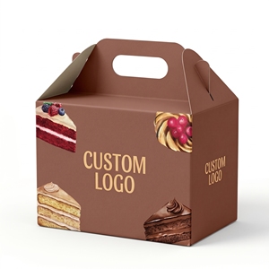 Boîte auto-élevante en papier kraft avec logo personnalisé, forme rectangulaire, impression quadricolore, emballage alimentaire - Product Image 1