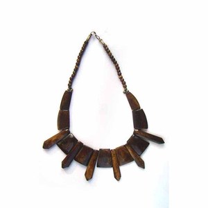 Geometric Bone Wood <b>Statement</b> <b>Necklace</b> Beaded Chain Ethnic Style Unisex Fashion Jewelry at Best Affordable Wholesale Price - Product Image 1