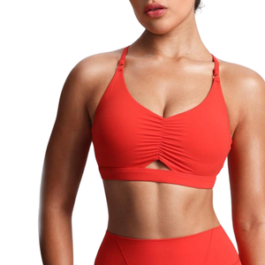 Soutien-gorge de sport pour femme, taille XS et plus, col en V, maintien élevé, sans coutures, confortable, extensible, respirant, doux, soutien-gorge de fitness pour femme - Product Image 3