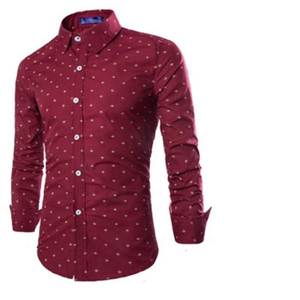 Camisa estampada de moda para hombre, barata, de manga larga, con cuello alto, con botones, formal e informal - Product Image 5