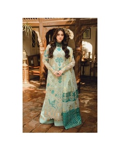 Costumes brodés en filet cousus 3 pièces Collection de mariage dernière conception pakistanaise Salwar Kameez Punjabi costumes vêtements de créateur - Product Image 2