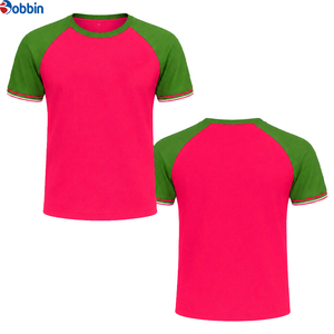 Ropa para hombre, camiseta informal de manga corta con cuello redondo y bloques de color naranja y verde, diseño liso de punto tipo jersey, tallas grandes. - Product Image 2