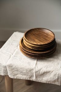 Acacia Wood Plate Divided Plate for Adults <b>Dinner</b> Wood Plates Round Wooden <b>Tray</b> Food Platters for home use - Product Image 6