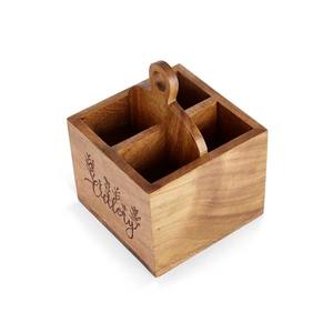 Organisateur de Couverts Artisanal Rustique en Bois de Mangue et d'Acacia, Écologique, Durable et Léger, Repose-Cuillères et Pinces à Casseroles Artisanales Indiennes - Product Image 4