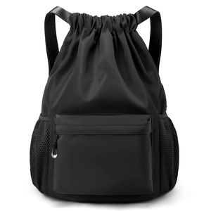 <b>Black</b> Drawstring <b>Backpack</b> Waterproof Drawstring Gym Bag Men Women Small Cinch Sack Basketball Pull String Sport Bag Soccer - Product Image 1