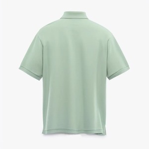 Men's Short Sleeve Knitted <b>Polo</b> Shirt Solid Green Color Breathable Casual Design With <b>Orange</b> Collar Regular Fit - Product Image 2
