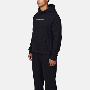 Vente en gros de sweat à capuche unisexe noir surdimensionné de haute qualité, personnalisable, vierge, épais, style vintage délavé à l'acide pour hommes - Product Image 2