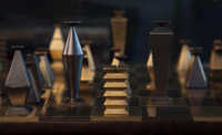 Jeu d'échecs industriel en métal, pièces géométriques architecturales, jeu de société en laiton et bronze de qualité supérieure, décoration de bureau de luxe