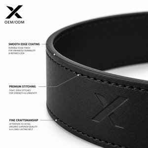 เข็มขัดหนังแท้ X Genuine Full Grain สำหรับผู้ชาย คุณภาพพรีเมียม สีดำ สำหรับใส่กับชุดลำลองหรือชุดทางการ หัวเข็มขัดสี Gunmetal รับผลิตแบบ OEM ODM พร้อมสกรีนโลโก้ตามสั่ง - Product Image 3