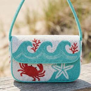 Bolso de Hombro de 3 Piezas Hecho a Mano con Cuentas y Cierre de Cremallera, Estilo Tropical para la Playa, para el Verano - Product Image 2