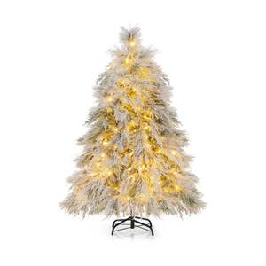4.5 Pre-illuminato/6/7 piedi neve floccato albero di natale con luci LED bianco caldo - Product Image 1