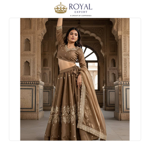 Unique Modern Designer <b>Wedding</b> Wear Collection of Indian Clothing <b>Tissue</b> silk with Beautiful Sequence Work Lehenga Choli - Product Image 2