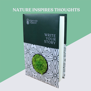 <b>A5</b> Luxury Eco <b>Diary</b> 192 Pages 80gsm Ruled Digital Printing Perfect Binding Kappa Board Hardcover Real Preserved Moss - Product Image 4