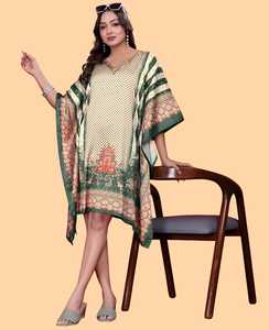 Robe kaftan élégante pour femme – Kaftan de plage imprimé coupe ample pour la collection d'été. - Product Image 4