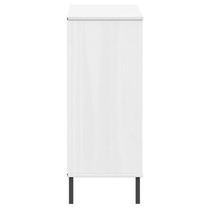 Scarpiera in legno massello con gambe in metallo bianco 37.4 Design elegante "x 13.8" x 33.9" - Product Image 5