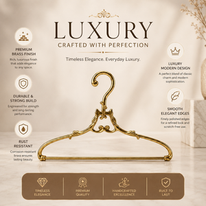 Handcrafted Brass Luxury <b>Clothes</b> Hanger Decorative Vintage Wardrobe Organizer for Bedroom Closet Home Decor Rack Boutique Hook - Product Image 5