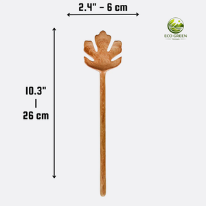 Handcarved Classic Wooden Salad Servers Spoon Kitchen Serving Utensils Durable Eco-Friendly Long Handle - Product Image 3
