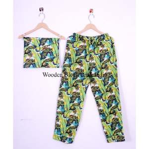 Conjunto de Pijama de Algodón con Diseño Floral Moderno, Estampado a Mano, Ropa de Dormir Ligera para Mujer, Conjunto para Estar en Casa en Verano - Product Image 3