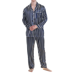 Vente en gros de pyjamas pour hommes en satin 100% coton, taille plus, personnalisés, écologiques, sexy, vêtements de nuit d'été, ensemble 2 pièces uni teint pour couple - Product Image 1