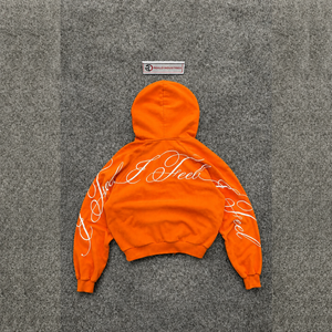 Sudadera con capucha naranja 100% de tejido grueso para hombre, personalizable, de invierno, corte holgado, estilo urbano, transpirable, esencial de moda, oversize - Product Image 6