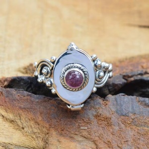 Natural Pink Tourmaline 925 Sterling Silver Gemstone Message Box Designer <b>Ring</b> Handmade Silver Jewelry Gift For Women - Product Image 6