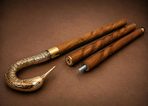 Bastón de Madera Dura con Mango de Cisne Hecho a Mano, Cromado Pulido, Elegante Bastón de Caballero con Cabeza de Cisne Metálica, Estilo Vintage - Product Image 2