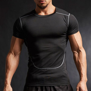 2026 High Quality Breathable <b>Compression</b> <b>Shirt</b> <b>Mens</b> Gym Sports Running Fitness Workout Bodybuilding Short Sleeve Knit Wear - Product Image 6