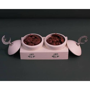 Plat de service en métal de haute qualité pour dattes, noix et fruits secs, organisateur de table pour la maison et le Ramadan, bols porte-dattes - Product Image 1