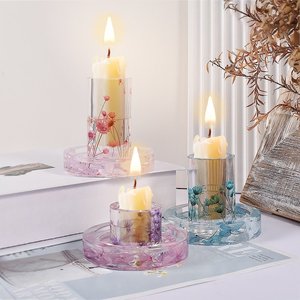 Portavelas de Resina Ecológico Hecho a Mano con Flores Secas Preservadas, Diseño Esférico Elegante, Impermeable, para Actividades Religiosas - Product Image 6