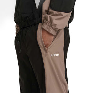 Premium Nylon Panel Work Windbreaker <b>Set</b> Custom Wholesale Factory Supplier USA Casual Autumn Streetwear Jacket Pants Outfit Edit - Product Image 6