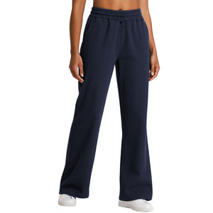 Pantalon de jogging color block taille haute coupe ample jambe droite avec poches, confortable et respirant pour le fitness et le yoga - Product Image 5