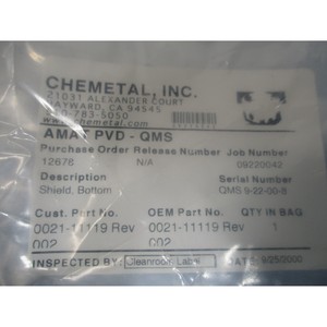 AMAT 0021-11119 Shield Bottom, 112874 - อุปกรณ์และอะไหล่เซมิคอนดักเตอร์ระดับโลกที่เชื่อถือได้ - Product Image 1