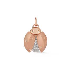 Round Lab Grown Diamond <b>Pendant</b> Custom 10K 14K 18K <b>Solid</b> <b>Gold</b> Pave Set Lucky Lady Bug Charm Modern Minimalist Jewelry Wholesale - Product Image 1