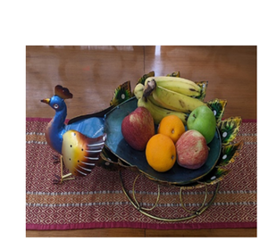 Eco-Friendly Peacock Iron Fruit <b>Basket</b> Modern Multipurpose Shape Durable Fruit <b>Vegetable</b> <b>Storage</b> Planter Kitchen High Quality - Product Image 1
