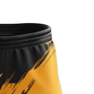 Pantalon de survêtement pour homme noir et jaune à imprimé par sublimation, taille élastique, décontracté, respirant, léger, en lin/coton tricoté, idéal pour le printemps - Product Image 3