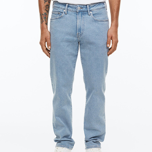 Jean en denim délavé pour homme – Coupe droite taille haute, ajustement régulier, en coton, pantalon décontracté |   Pantalons vintage streetwear |   Vente en gros - Product Image 4