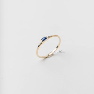 14K Dainty Sapphire Baguette <b>Ring</b> Solitaire Sapphire <b>Ring</b> Solid <b>Silver</b> Band Birthstone Baguette <b>Ring</b>,Blue Gemstone <b>Ring</b> Mothers - Product Image 5