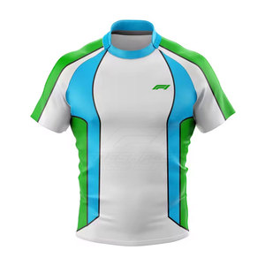 Maillot de rugby unisexe personnalisé imprimé de haute qualité, antibactérien, durable, écologique, respirant, séchage rapide, 100% polyester, manches courtes - Product Image 2
